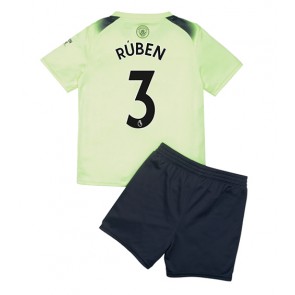 Manchester City Ruben Dias #3 Tredjedraktsett Barn 2022-23 Kortermet (+ Korte bukser)